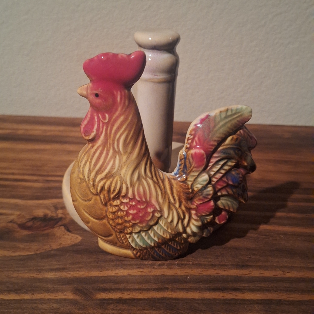 Vintage Ceramic Rooster Napkin Holder